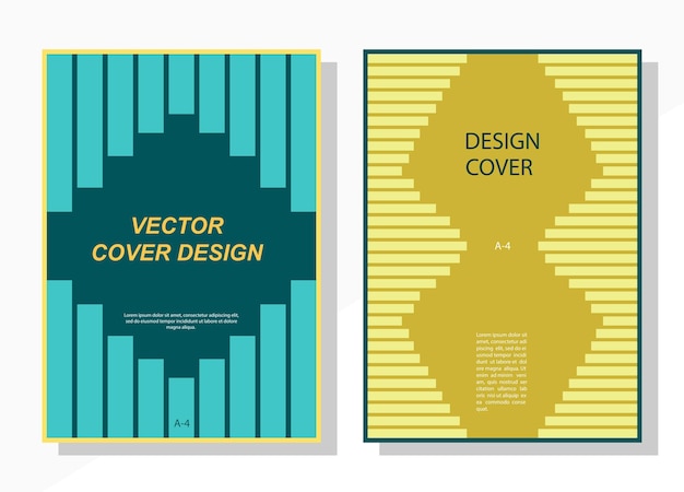 Geometric cover design templates A4 format Editable set of layouts for covers of books magazines notebooks albums booklets Modern colors