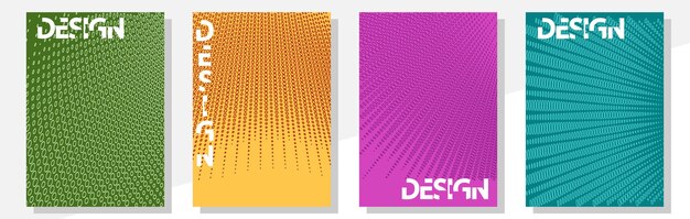 Vettore modelli di copertina geometrica formato a4 set modificabile di layout per copertine di libri riviste quaderni album opuscoli colori moderni