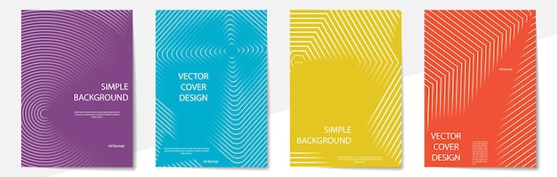 Geometric cover design templates A4 format Editable set of layouts