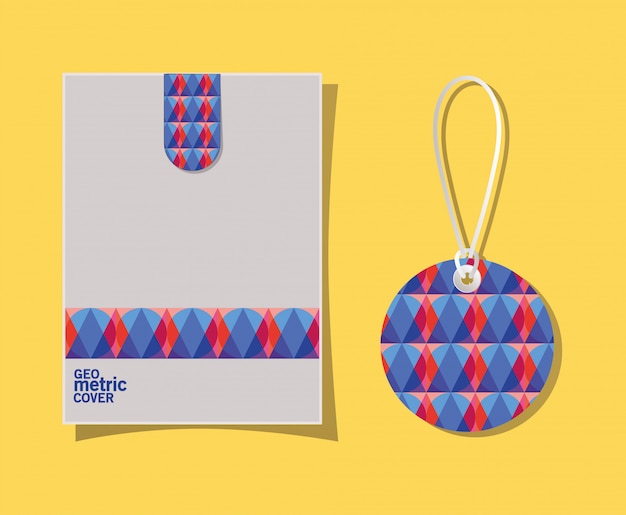 geometric cover envelope and label  
