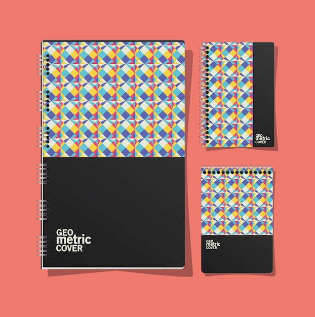 Notebook con copertina geometrica