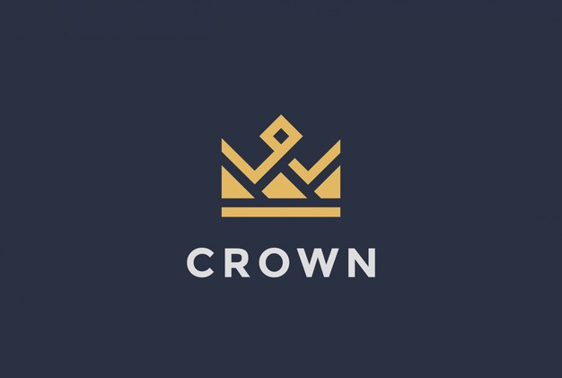 Geometric crown logo  icon.