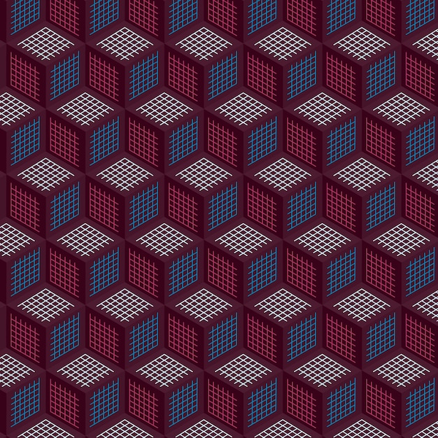 Geometric cube seamless pattern