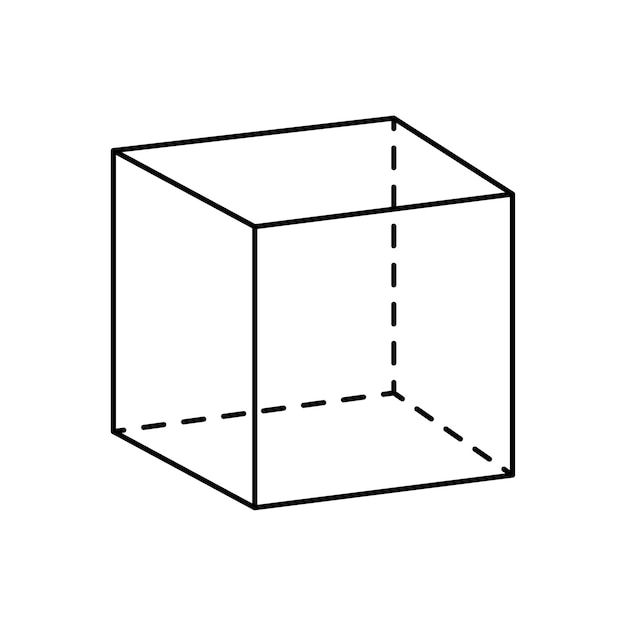 Vettore icona di forma geometrica del cubo disegno di forma geometrica del cubo icona vettoriale