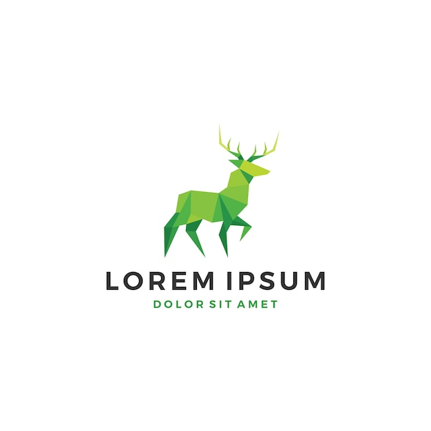 Geometric deer logo lowpoly vector icon illustration