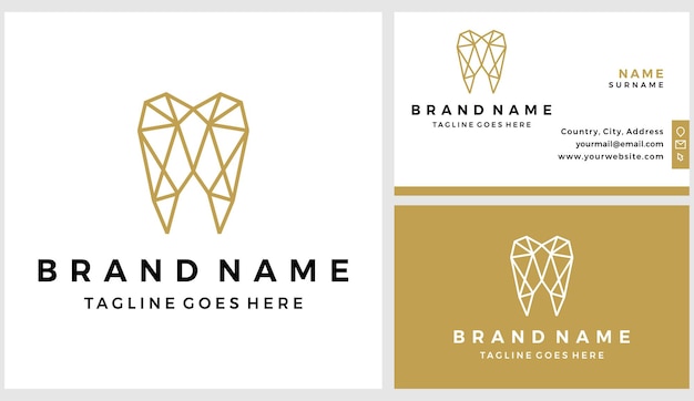 Геометрический логотип стоматологической клиники с дизайном визитной карточки