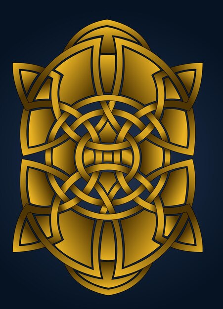 Geometric design gold and black pattern of a symbol of the god of god