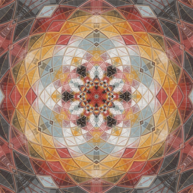Вектор Геометрический дизайн мозаика векторного калейдоскопа абстрактный мозаичный фон красочный футуристический фон геометрический треугольный узор текстура мозаики эффект витража