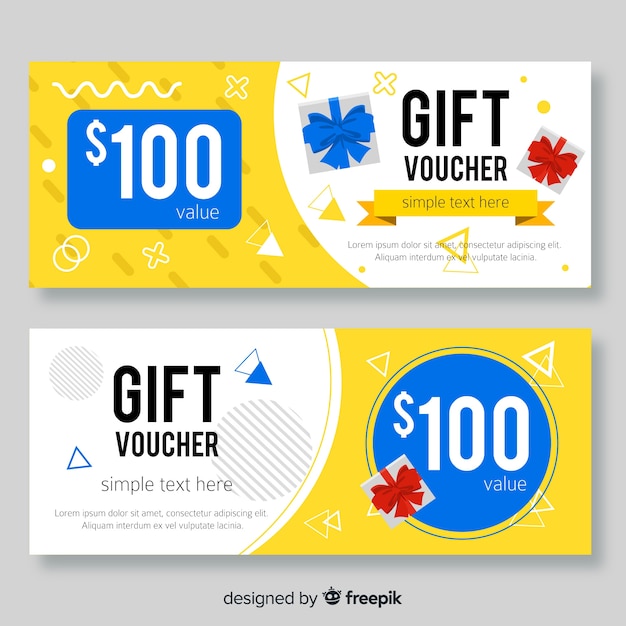 Vector geometric details gift voucher