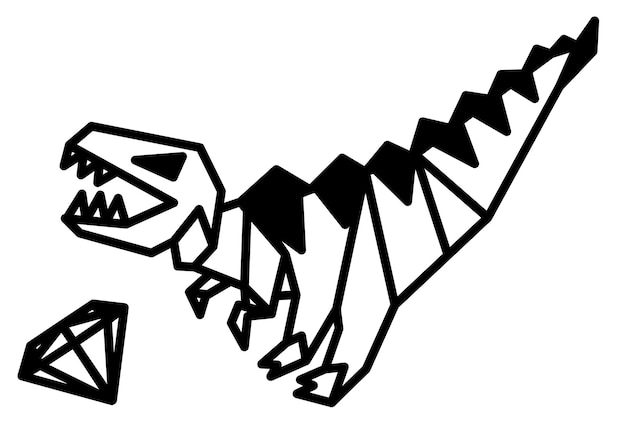 geometric dinosaur line triangles vector tattoo