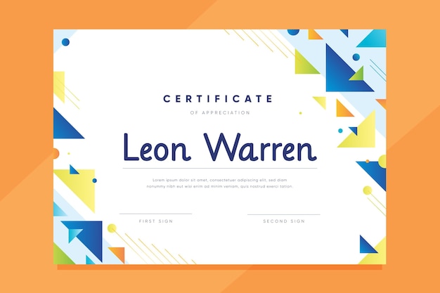 geometric diploma template