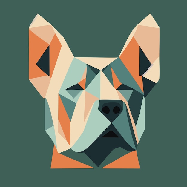 Vector geometric dog face with minimal details