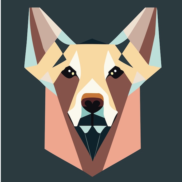 Vector geometric dog face with minimal details