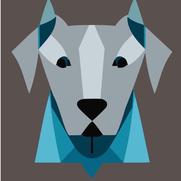 Vector geometric dog face with minimal details