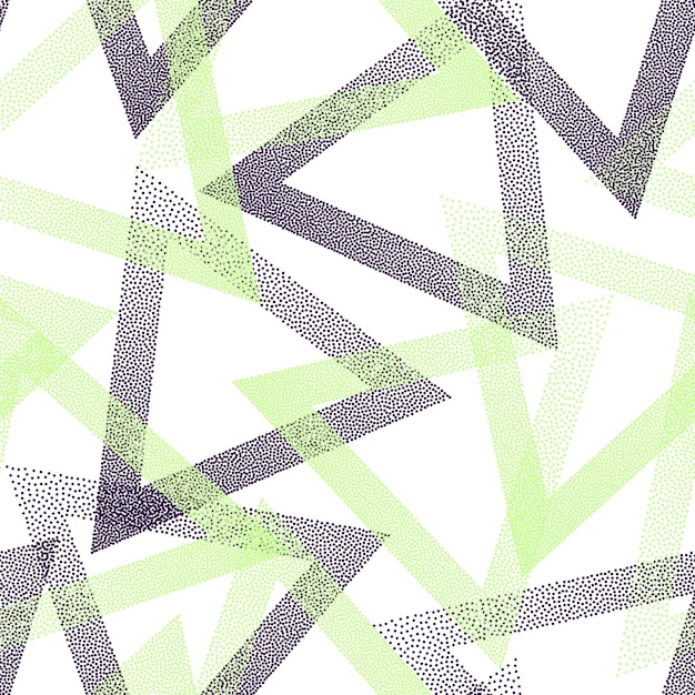 Geometric dotwork triangles vector seamless pattern design