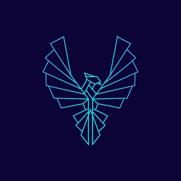 Vector geometric eagle phoenix modern logo ideas