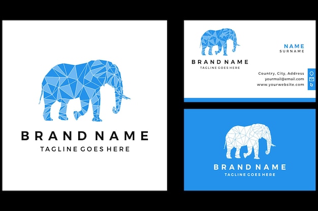 Geometric elephant logo with business card design