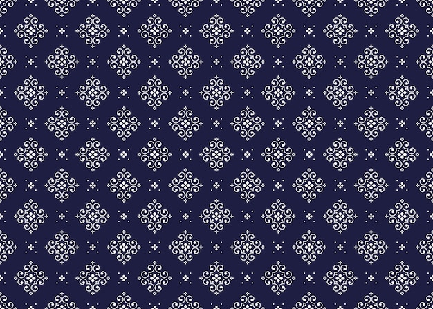 ジオメトリック・エスニック・ファブリック (Geometric Ethnic Fabric) はバティック (Batik) と呼ばれる布で作られた白と青の色のパターンです