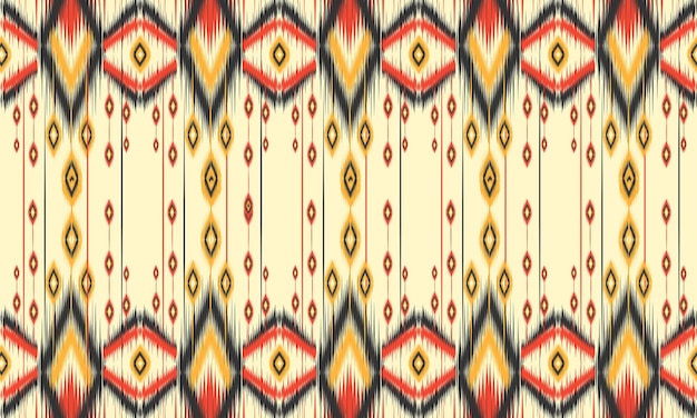 Vector geometric ethnic ikat pattern oriental traditional design for background