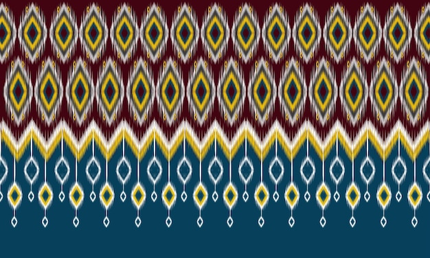 기하학적 민족 동양 Ikat 패턴 배경, 카펫, 벽지, 의류, 포장, 바틱, 직물, 벡터 Illustration.embroidery 스타일에 대 한 전통적인 디자인.