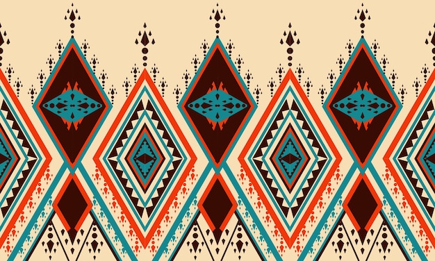 Geometric ethnic oriental ikat seamless pattern