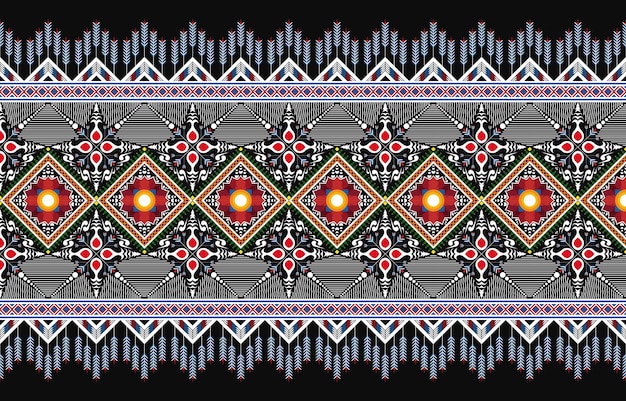 Motivo geometrico etnico orientale motivo ikat design tradizionale per tappezzeria per tappeti, avvolgimento di tessuti e sfondo batik