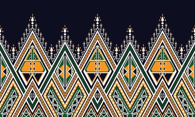 Geometric ethnic pattern embroidery .carpet,wallpaper,clothing,wrapping,batik,fabric,vector illustration embroidery style.