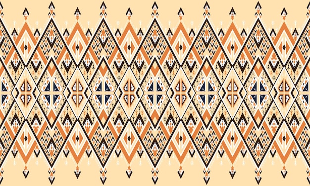 Geometric ethnic pattern embroidery carpetwallpaperclothingwrappingbatikfabricVector illustration embroidery style