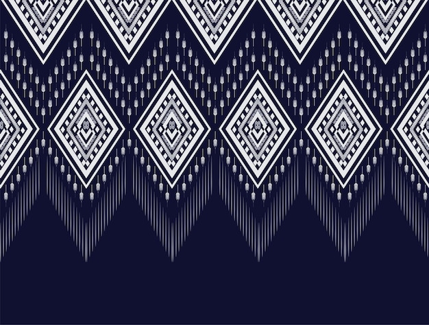 Geometric ethnic texture embroidery with Dark Blue background, wallpaper, skirt, carpet, wallpaper.