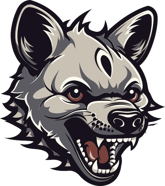 Geometric Ferocity Hyena Icon Stealthy Predator Bold Hyena Insignia