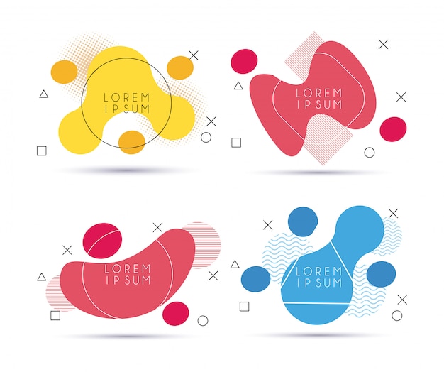 Vector geometric figures in abstract banner