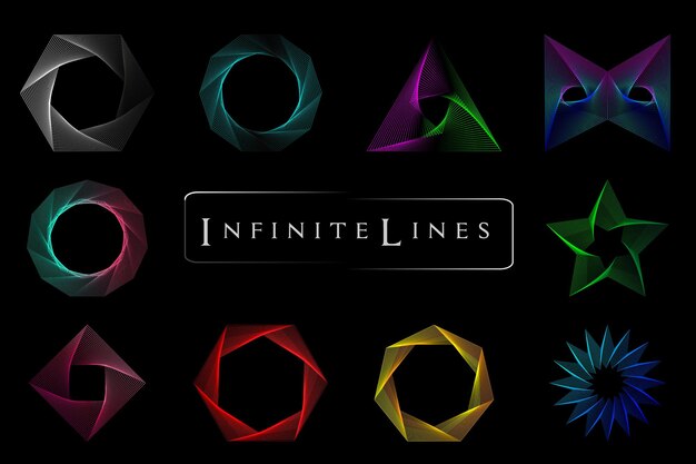 Vector geometric figures infinite lines