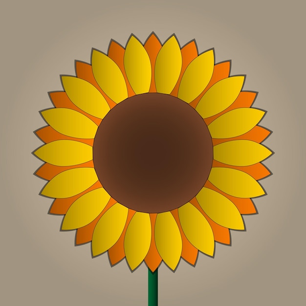 Vector geometric and flat sunflower design.