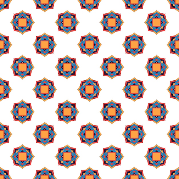 Geometric floral seamless vector pattern