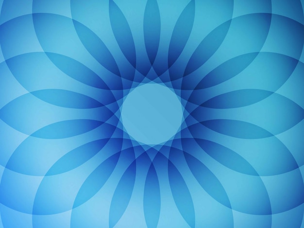 Geometric flower blue background template