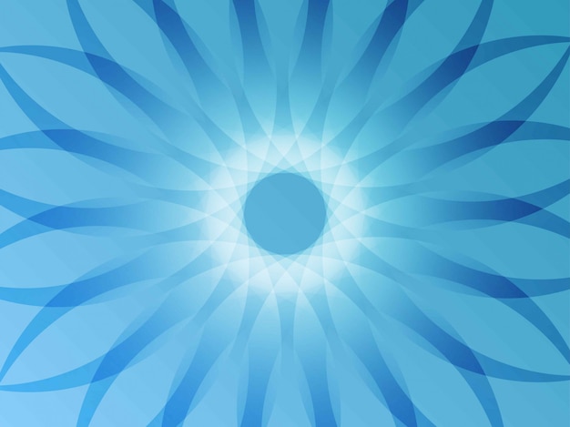Geometric flower blue background template