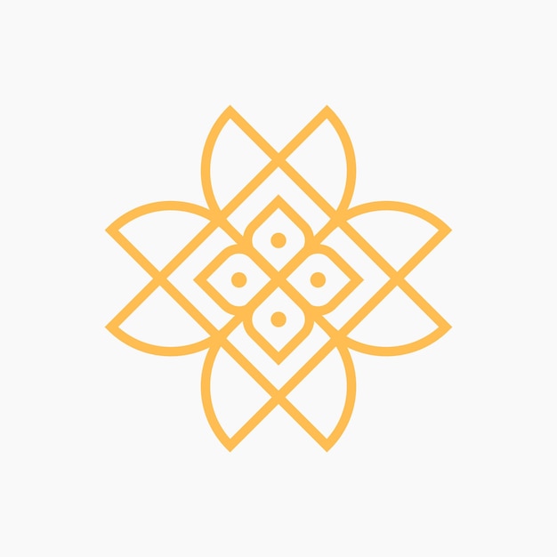 Geometric Flower Logo Element