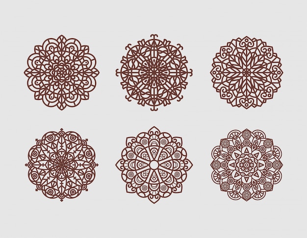 Geometric flower Mandala decorative elements