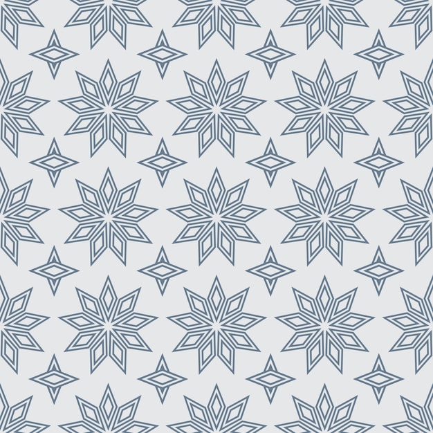 Geometric flowers monocrome texture seamless pattern