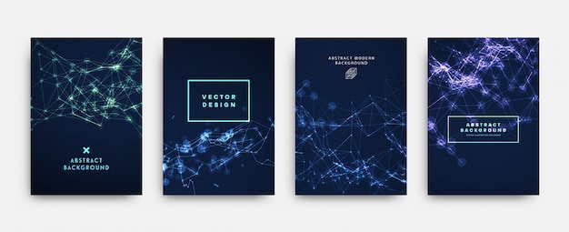 Vector geometric flyer collection