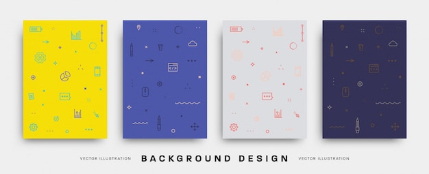 Vector geometric flyer collection