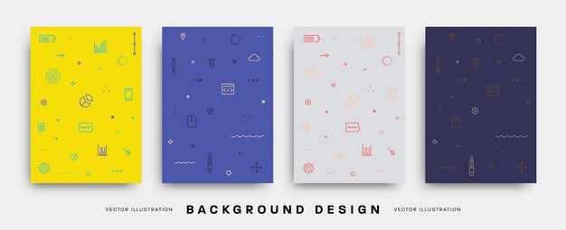 Vector geometric flyer collection