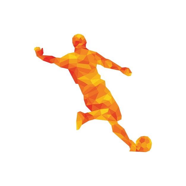 Geometric football player, Abstract polygonal soccer player vector illustration