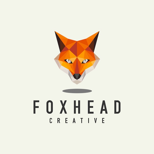 Geometric fox head logo