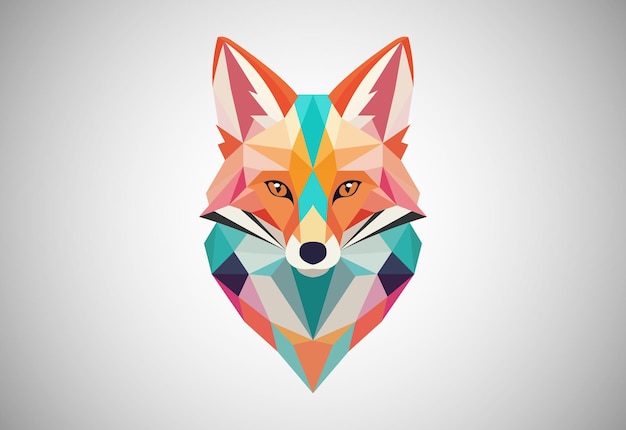 Vector geometric fox logo design vector illustration animal logo