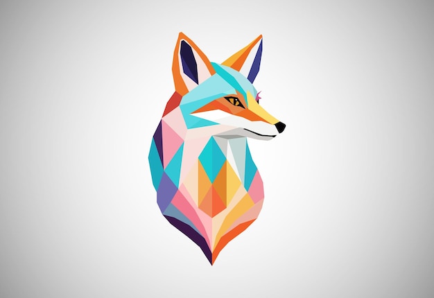 Vector geometric fox logo design vector illustration animal logo