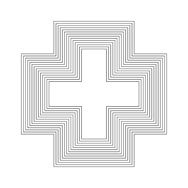 ベクトル 幾何学的なフラクタル十字形