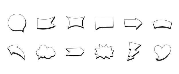 幾何学的なフレームの手描きアイコン セット