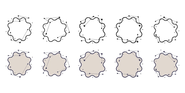 Cornici geometriche in stile disegnato a mano modelli astratti per titoli o iscrizioni insieme di forme