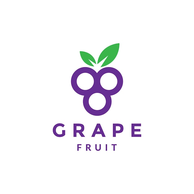 Geometrica frutta fresca uva logo design grafico vettoriale simbolo icona illustrazione idea creativa